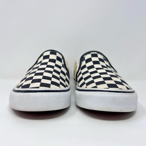 Vans Classic Checkerboard Off-White and Black Canvas Slip-On Sneakers Women’s 6 - Picture 8 of 9